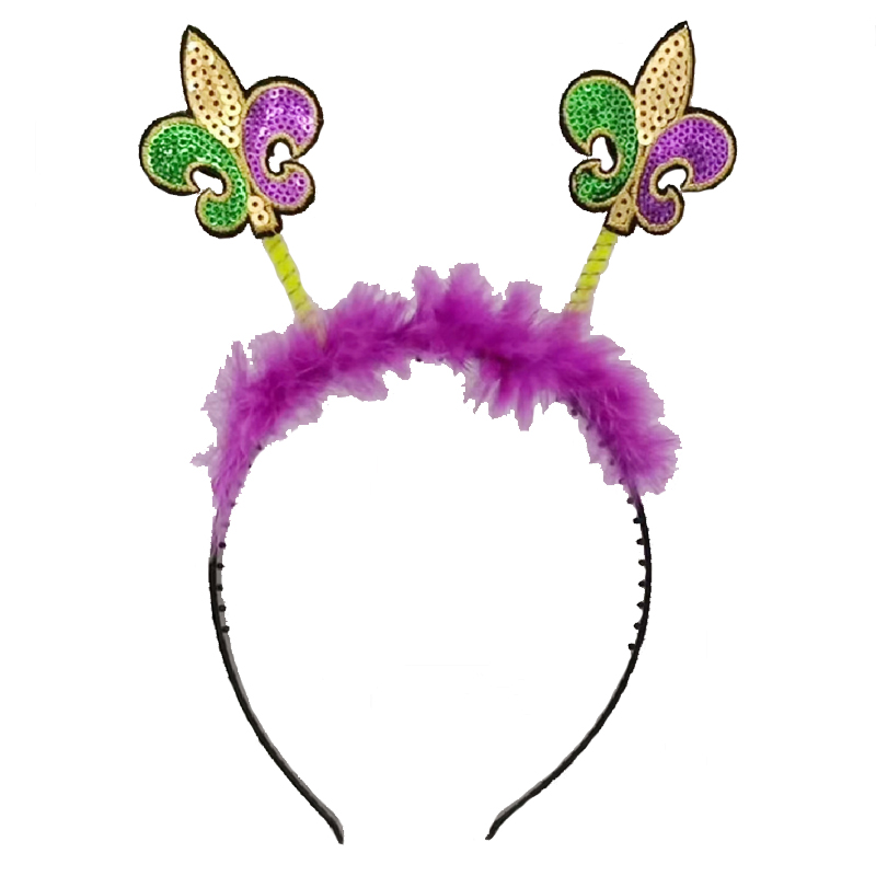 Bandeaux de plumes de Mardi Gras