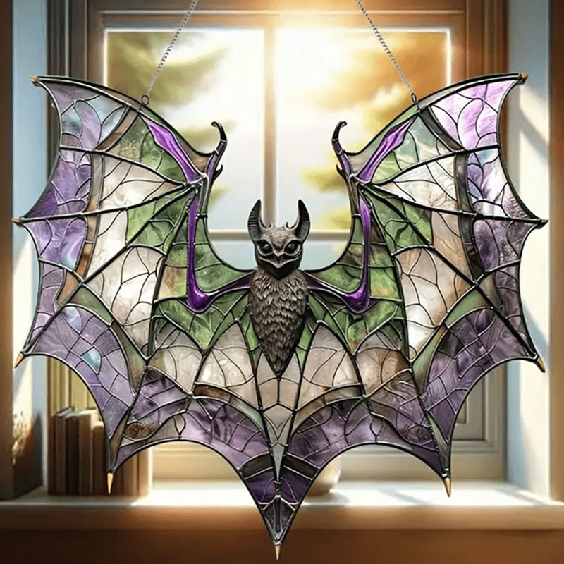 Décoration de fenêtre de suspension de chauve-souris acrylique