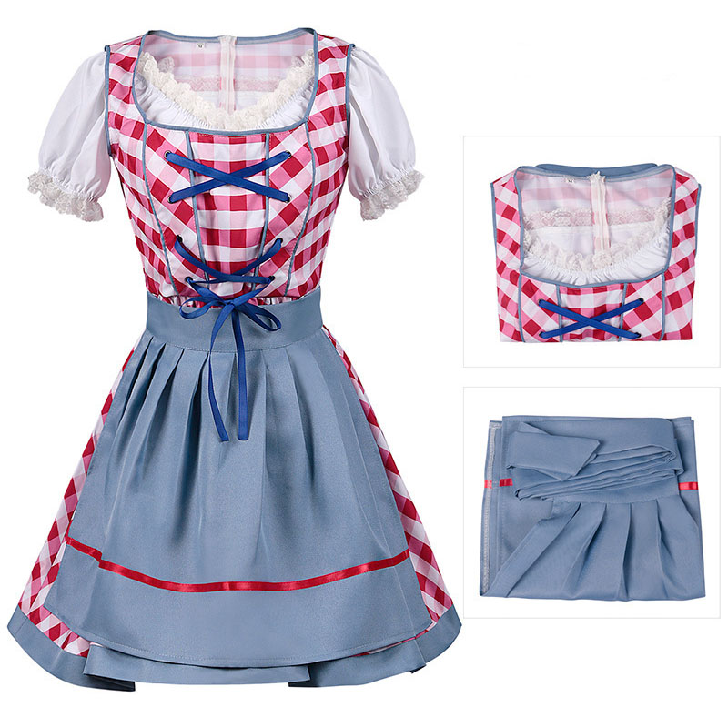 Robe de femme de chambre adulte Oktoberfest Dirndl avec tablier