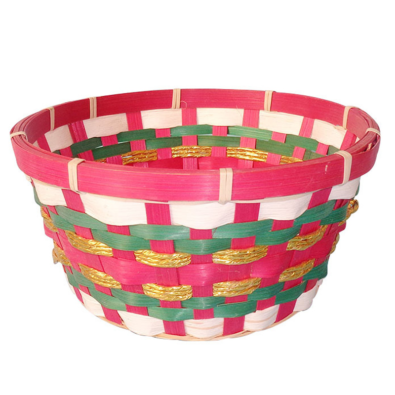 Panier de Pâques coloré tissé en bambou