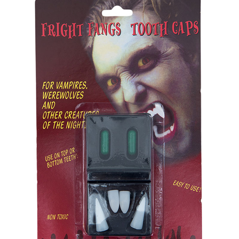 Bork rétractable en plastique Fangs Vampire dents et faux sang
