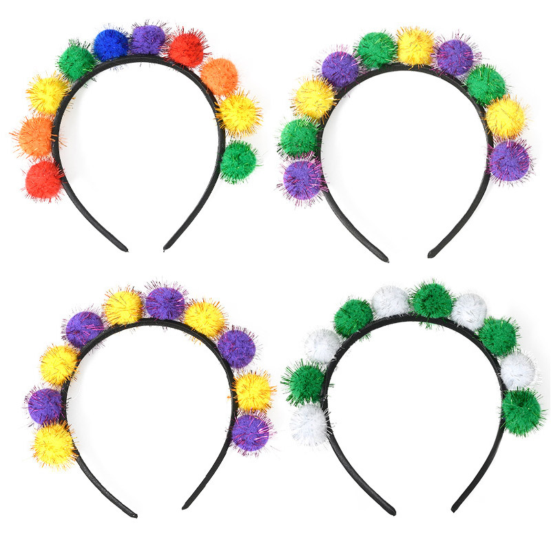 Bandeau à balle de fourrure de paillettes de vacances de carnaval
