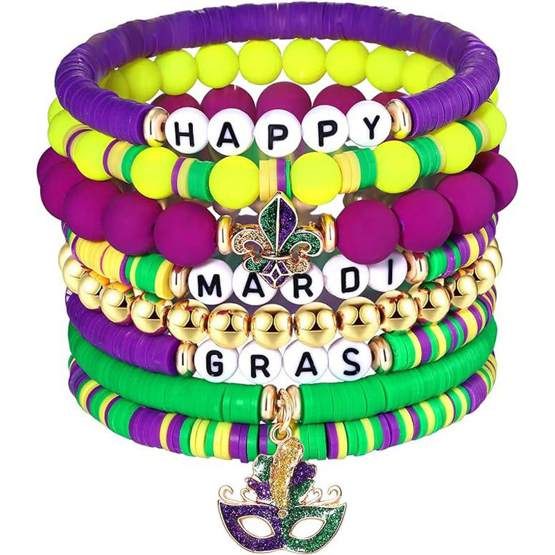 Accessoires de bracelets de carnaval Mardi Gras