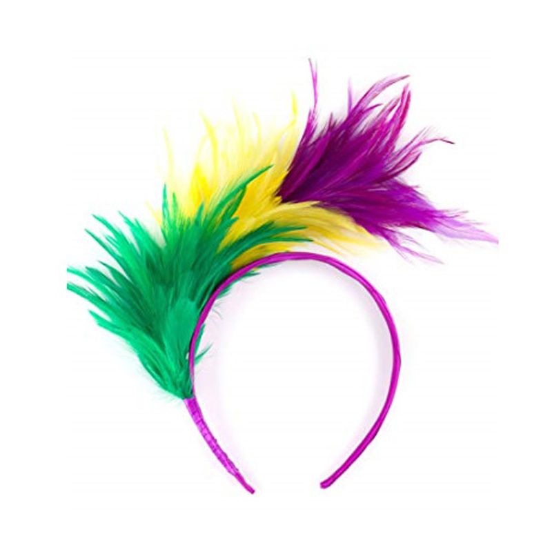 Bandeau de plumes arc-en-ciel du carnaval
