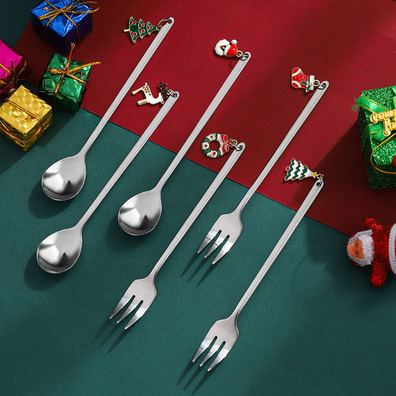 Ensemble cuillère en acier inoxydable de Snowman Cartoon