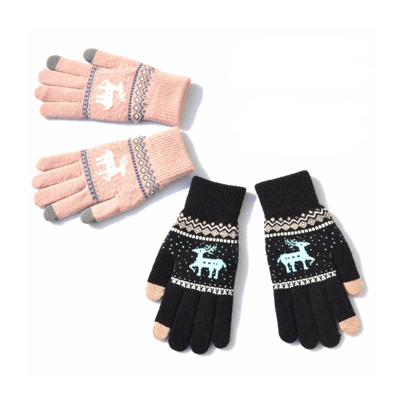 Gants en tricot brossé en cachemire