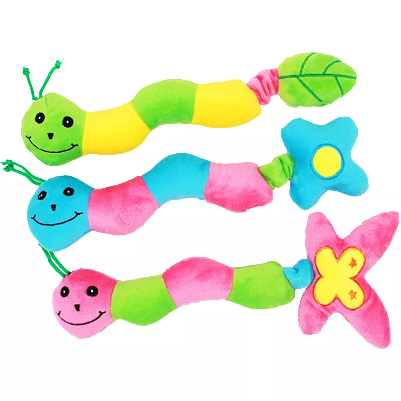 Jouet en peluche pour chien en peluche colorée Caterpillar Squeaky