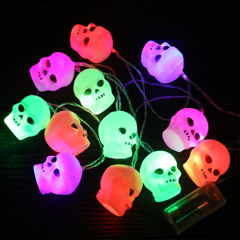 Guirlandes lumineuses d'intérieur colorées à 30 LED fantômes d'Halloween