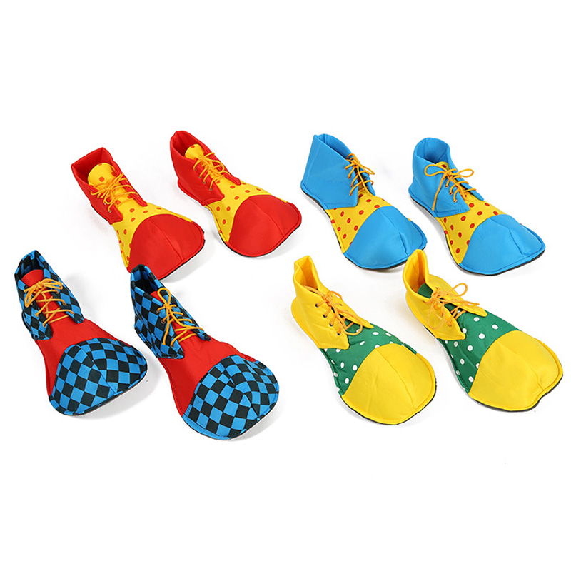 Costume grandes chaussures de clown arc-en-ciel