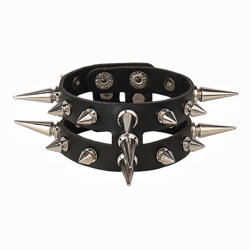 Bracelet punk rock à chaîne rivet cloutée cuspidale