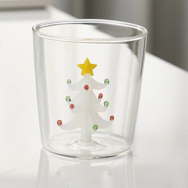 Tasse en verre d'eau avec logo personnalisé, cadeaux de noël