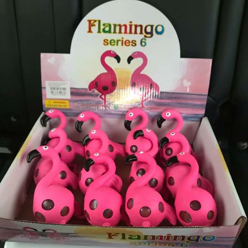 Joli jouet à presser en plastique, flamants roses pour enfants