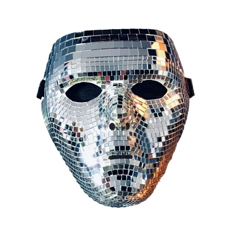 Masque à paillettes Disco Ball Couvre-visage d'Halloween