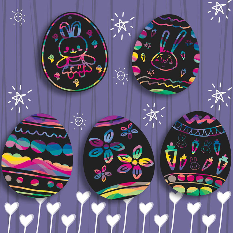 Dessin Dessin de Pâques Couleur de Pâques Scratch Paper Painting Ensembles