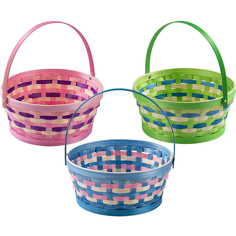 Panier de Pâques cadeaux panier en bambou coloré