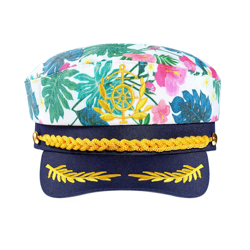 Chapeau à imprimé à feuilles imprimées à la mode