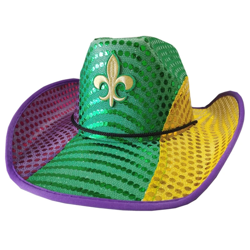 Chapeau de cowboy à paillettes pour le carnaval