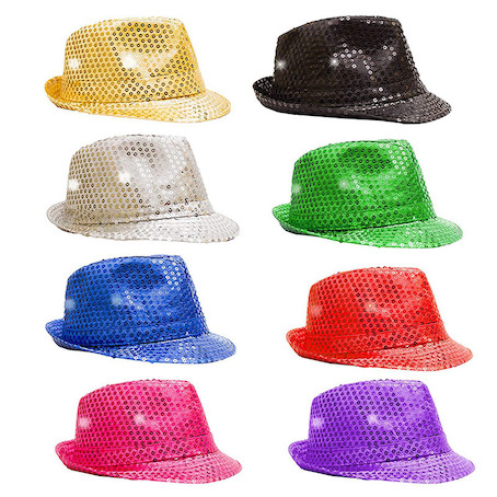 Chapeau à paillettes clignotantes à paillettes colorées