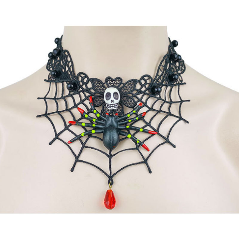 Chokers gothiques Crystal Lace Neck Choker