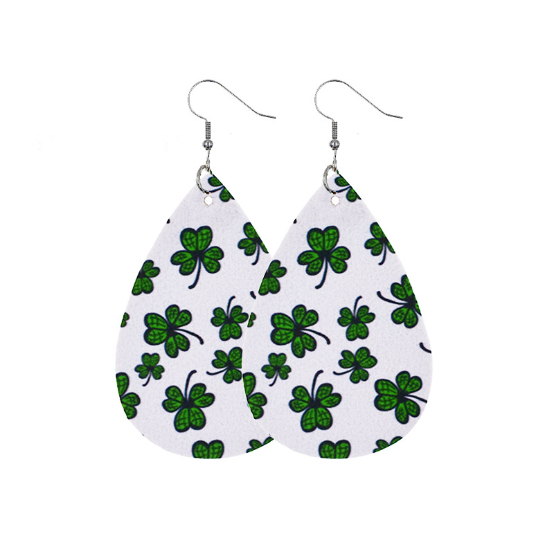 Boucles d'oreilles en faux cuir vert