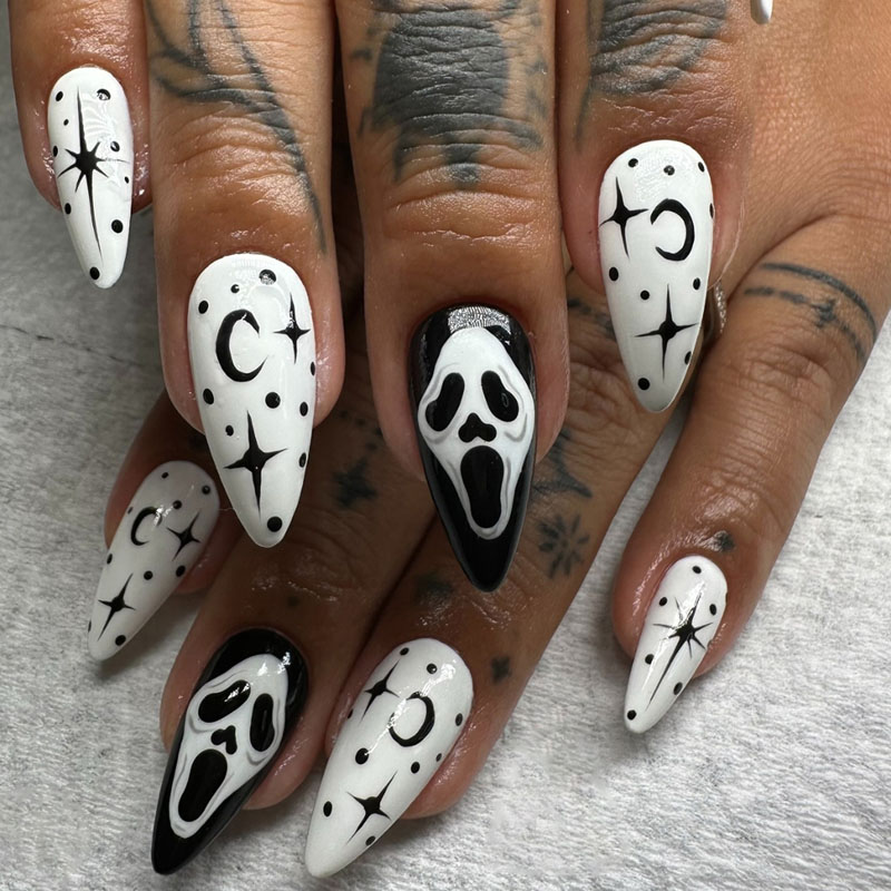 Halloween Ghost Faux Nail