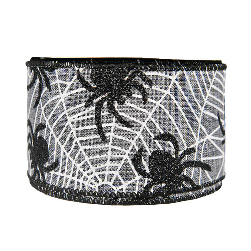 Ruban cadeau Halloween ruban organza araignée chauve-souris