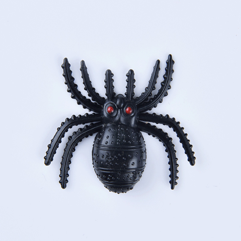 Araignées noires en plastique d'Halloween
