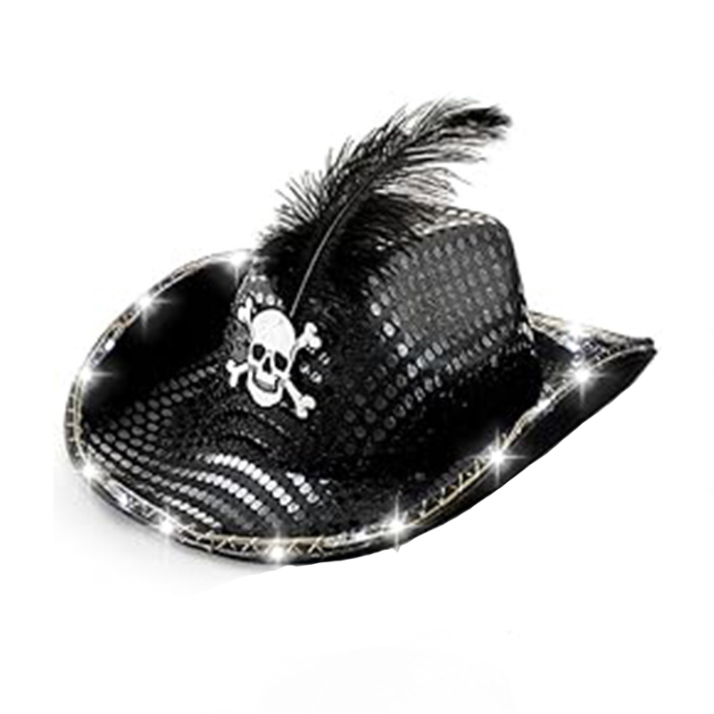 Chapeau de festival de fête de cowboy à paillettes scintillantes pour Halloween