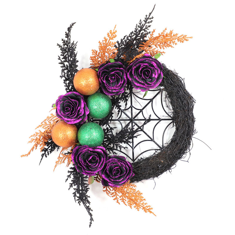 Décoration d'éclairage LED de couronne d'Halloween