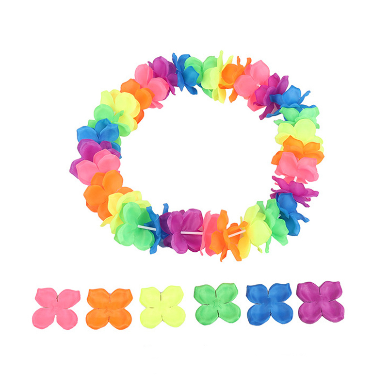 Hawaii Beach Pool Party Favor Rainbow Flower Neck Colliers