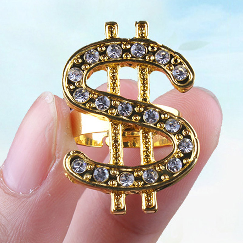 Anneau de symbole du dollar hip hop