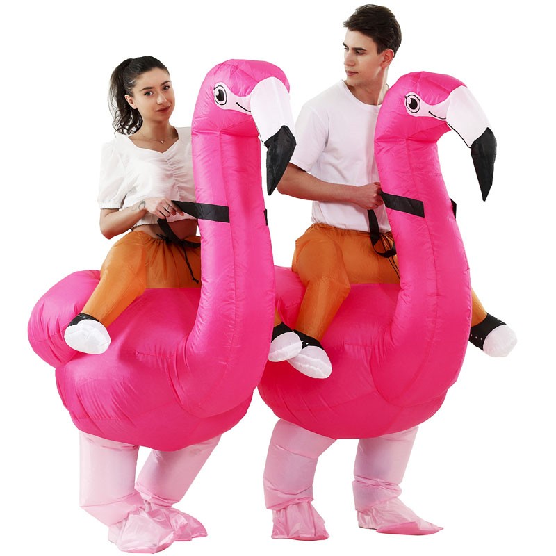 Costume de flamant rose pour animaux gonflables de vacances