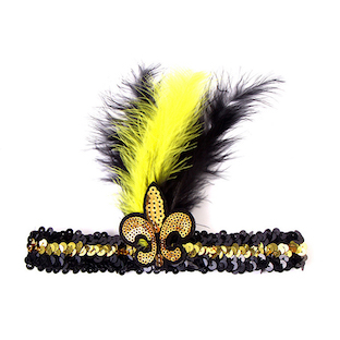 Bandeau à plumes et paillettes