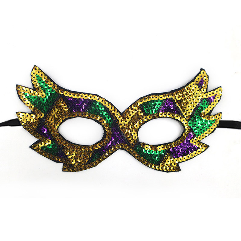 masque à paillettes de bouffon du carnaval du mardi gras