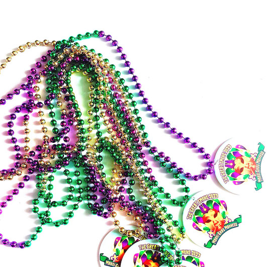 Collier de costume rond multicolore Mardi Gras