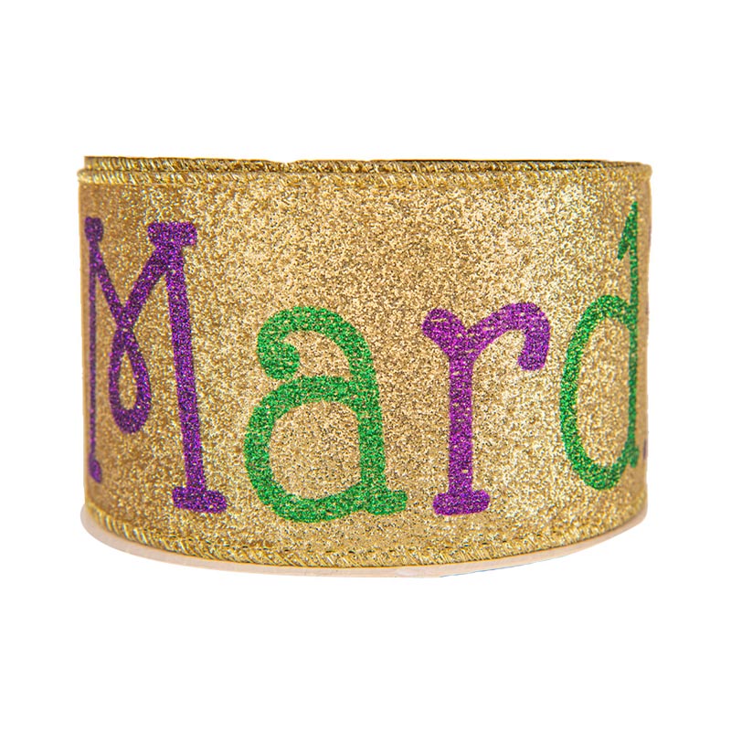 Ruban Mardi Gras Bord Filé Satin