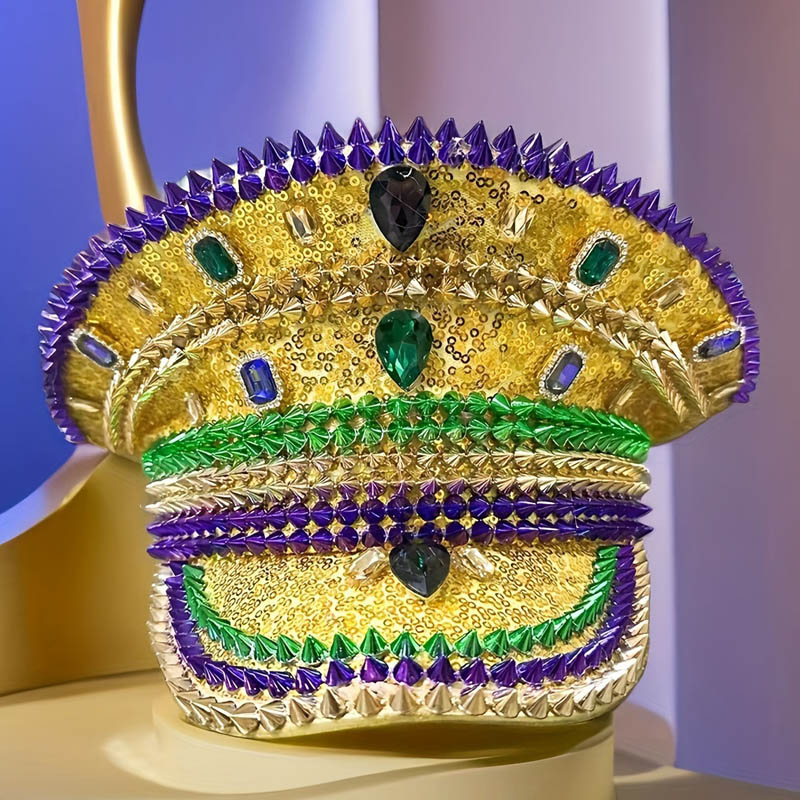 Chapeau à sequins et diamants Mardi Gras