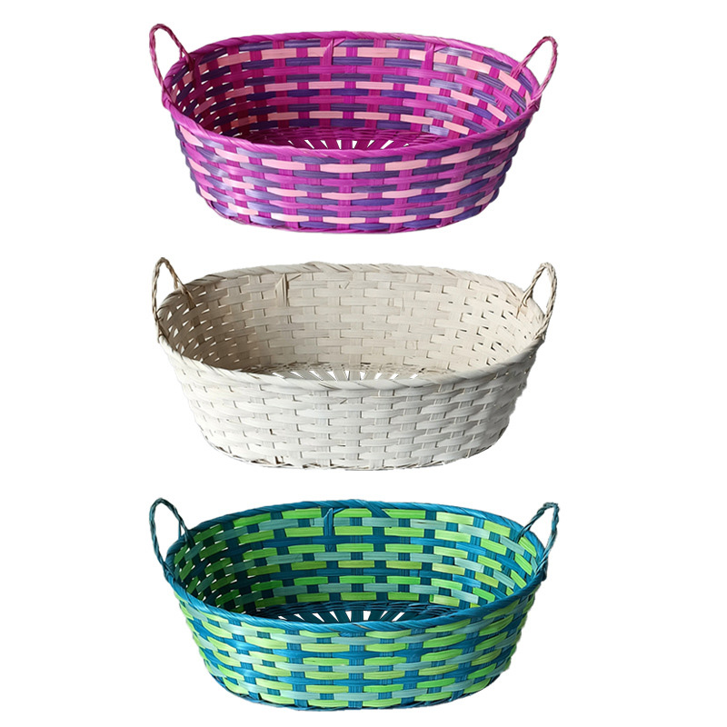 Panier de rangement rond multicolore