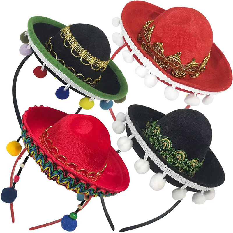 Chapeau à mini bord Chapeau de fête mexicain amusant