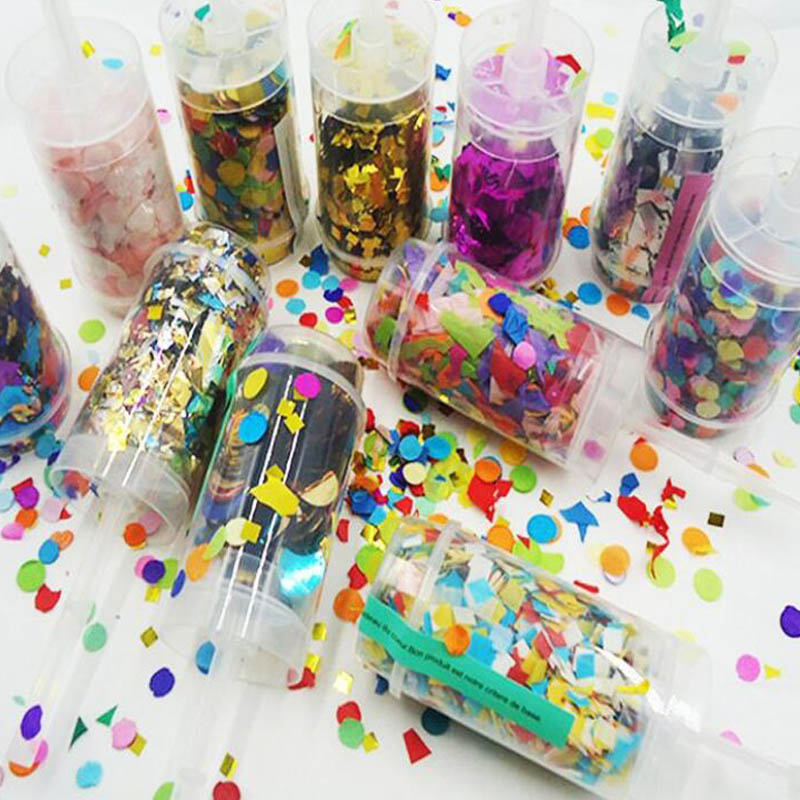 Confettis Push Pop de fête en papier