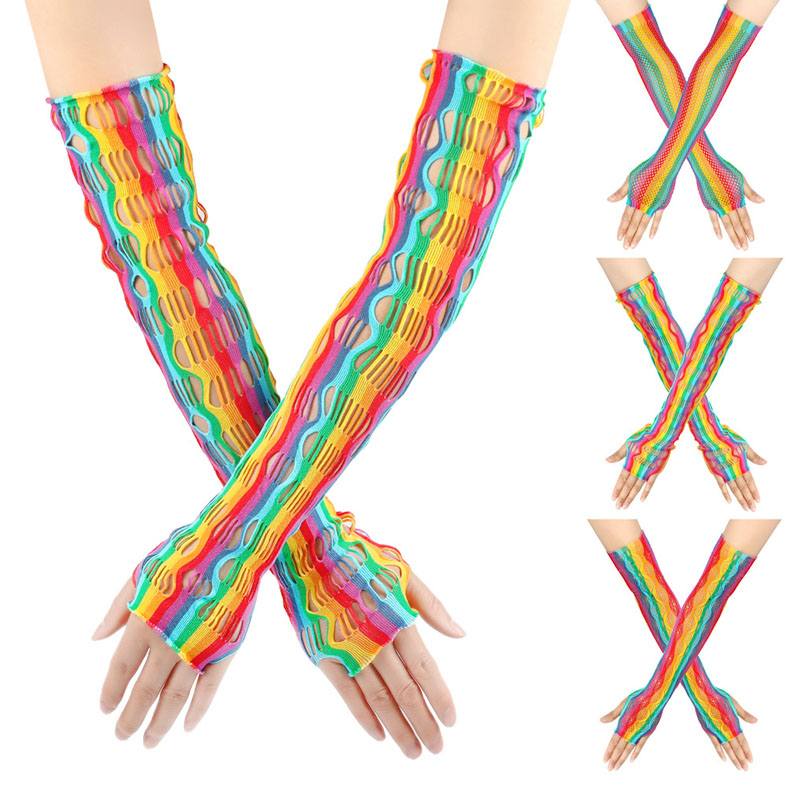 Gants arc-en-ciel de la fête de la fête
