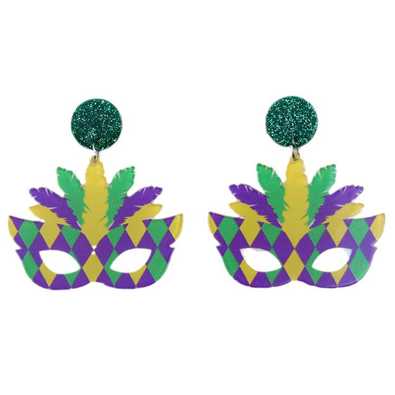 Fête Mardi Gras Cadeaux de vacances Boucles d'oreilles