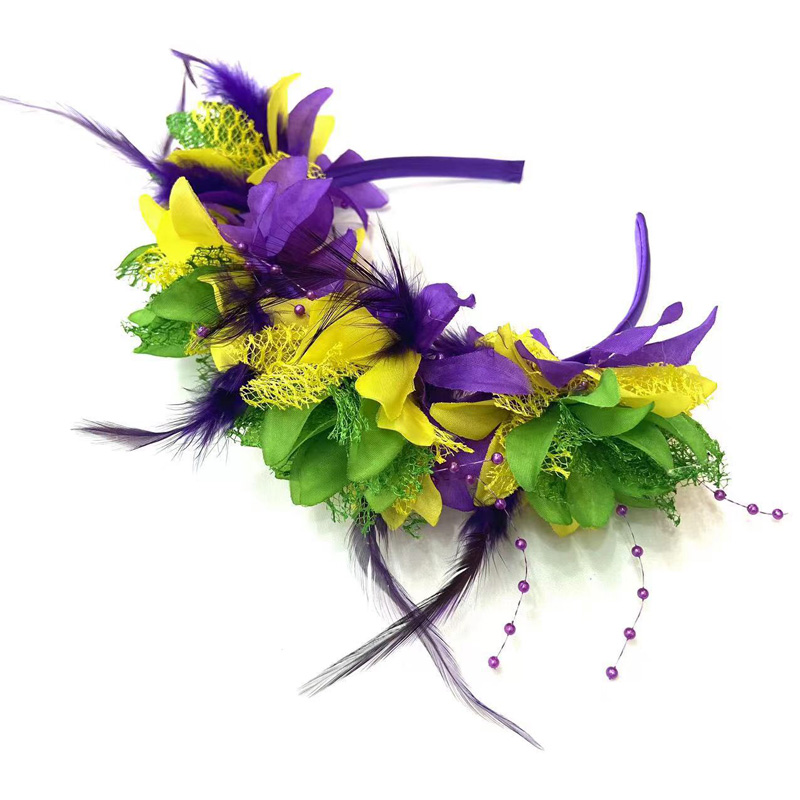 Bandeau de fleur de plumes de couleur pgg