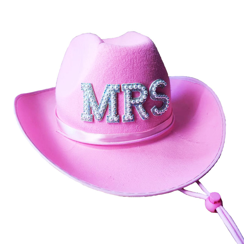 Chapeau de cowboy noir rose