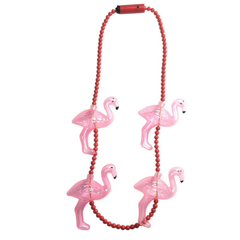 Flamme Pink Flamingo Supplies Collier clignotant LED