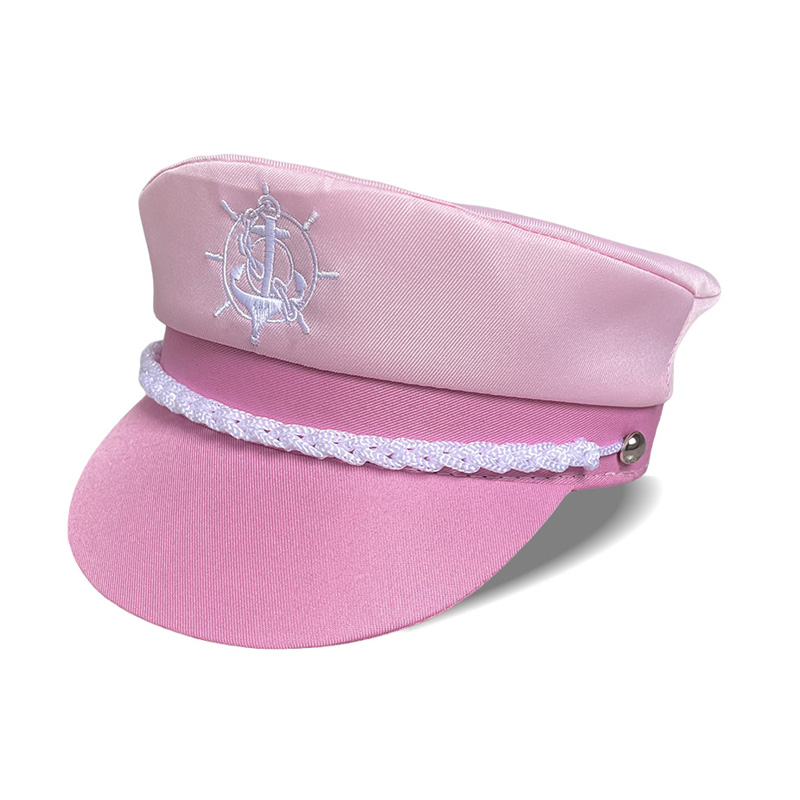 Chapeau de capitaine de bateau élégant rose
