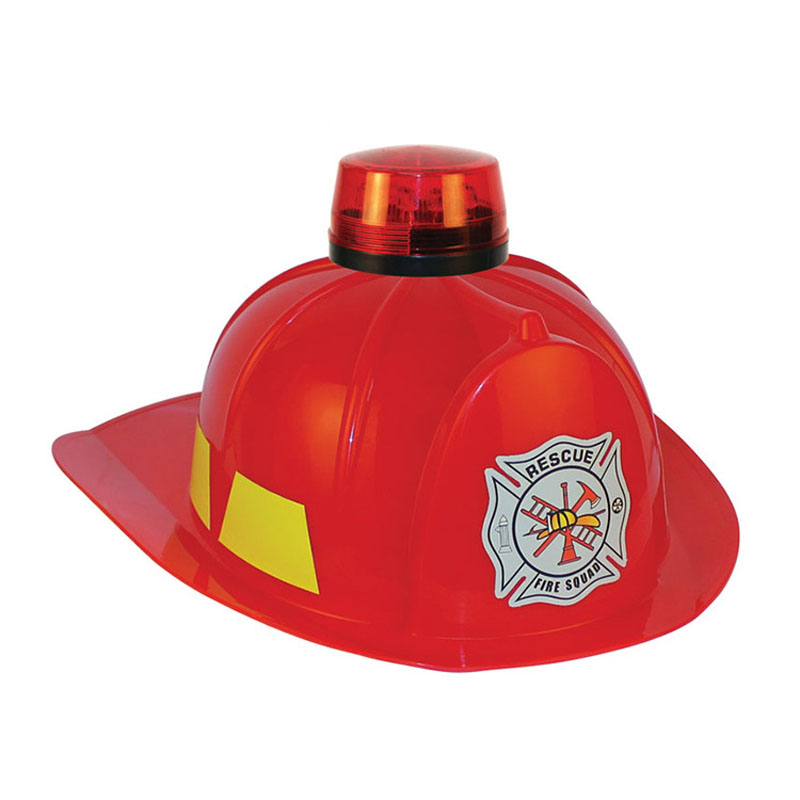 Jouet en plastique petit chapeau de feu casque de lutte contre l'incendie avec lumière LED