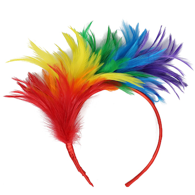 Bandeau de plumes arc-en-ciel, diadème, pince à cheveux, décoration de fête, bandeau de couleur arc-en-ciel