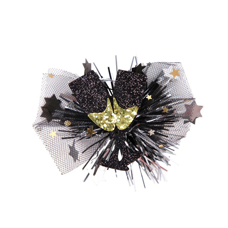 Clip de cheveux du chapeau de fête de canard en or noir vintage