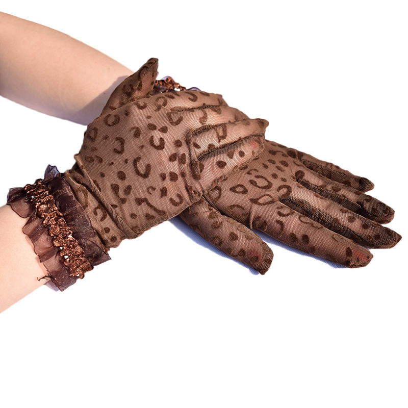 Gants de mariage en dentelle léopard